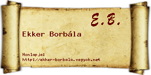 Ekker Borbála névjegykártya